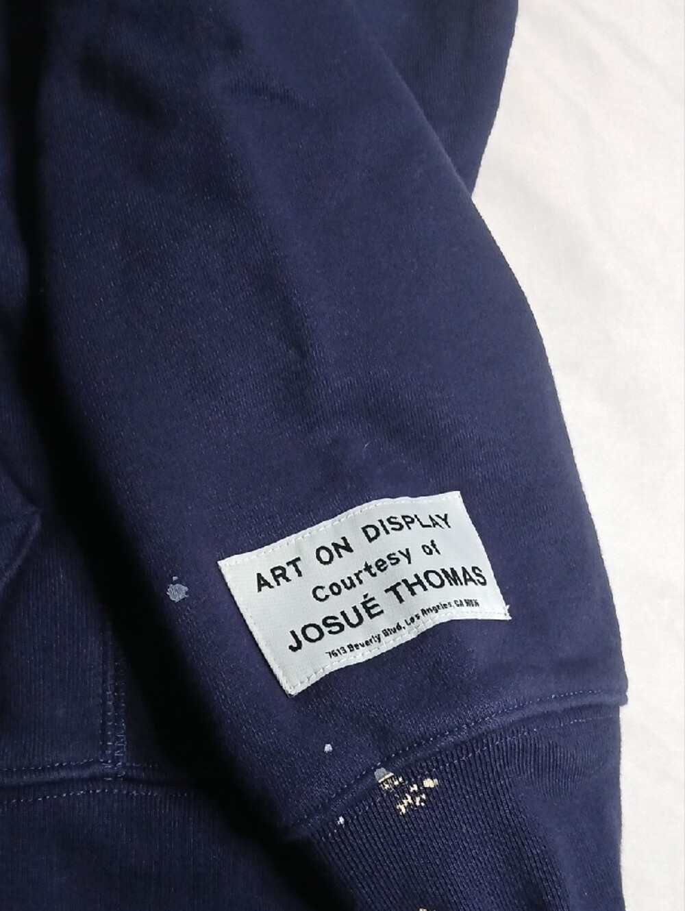 Gallery Dept Men’s Navy Blue Paint-Splatter Hoodie - Picture 3 of 5
